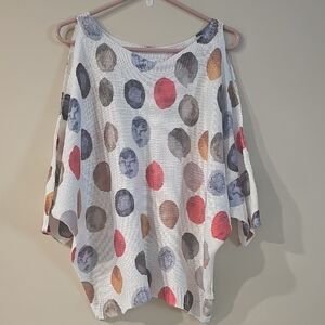 Luisa Ricci ColdSholder 3/4 Sleeve Knit Sweater Made In Italy‎ Size L